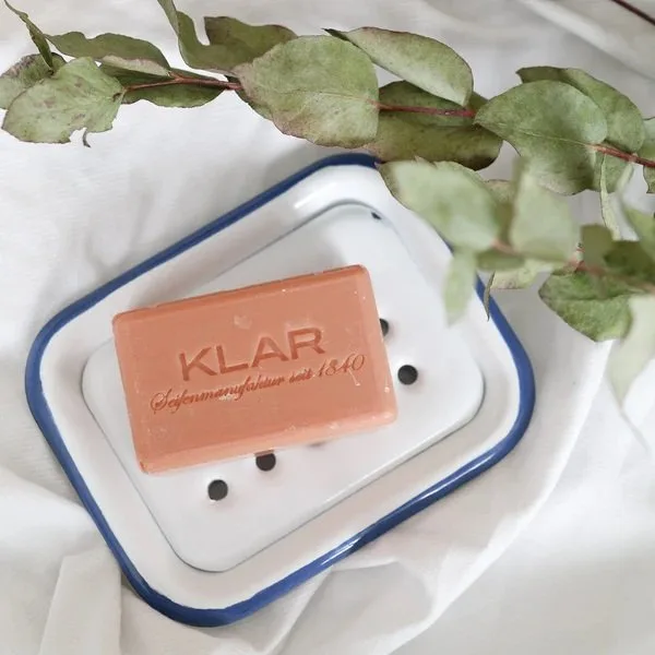 KLAR - Emalj lyxig tvålkopp - White | Blue
