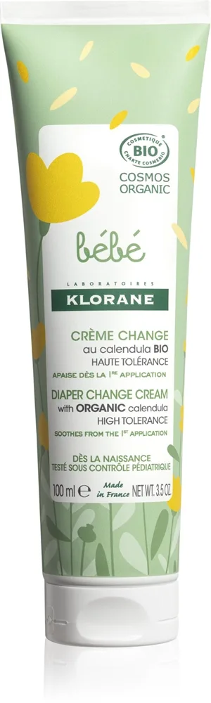 Klorane Bébé Calendula Lindrende babycreme na přebalování s BIO měsíčkem 100 ml