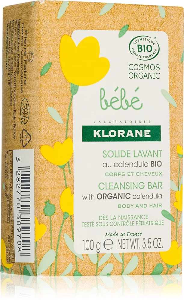 Klorane Bébé Calendula Mild sæbe med morgenfrue 100 g