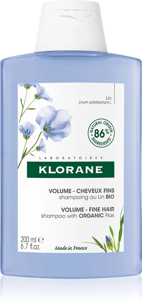 Klorane Flax Fiber Bio shampoo hennoille ja latteille hiuksille 200 ml