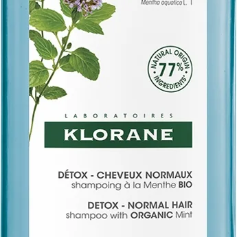 Klorane Organic Mint Cleansing Detoxifying Shampoo for normalt hår 400 ml