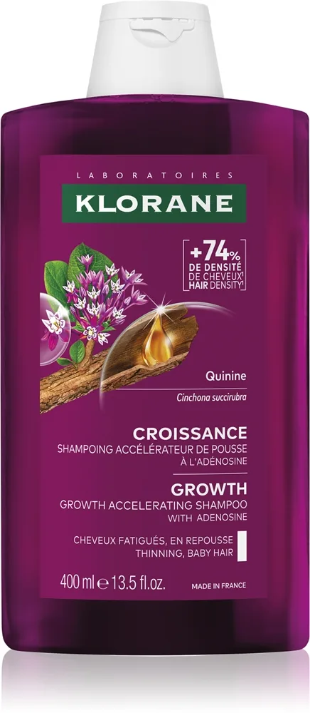 Klorane Quinine Growth Accelerating Shampoo shampoo hiusten kasvua edistämään ja tyviä vahvistamaan 400 ml