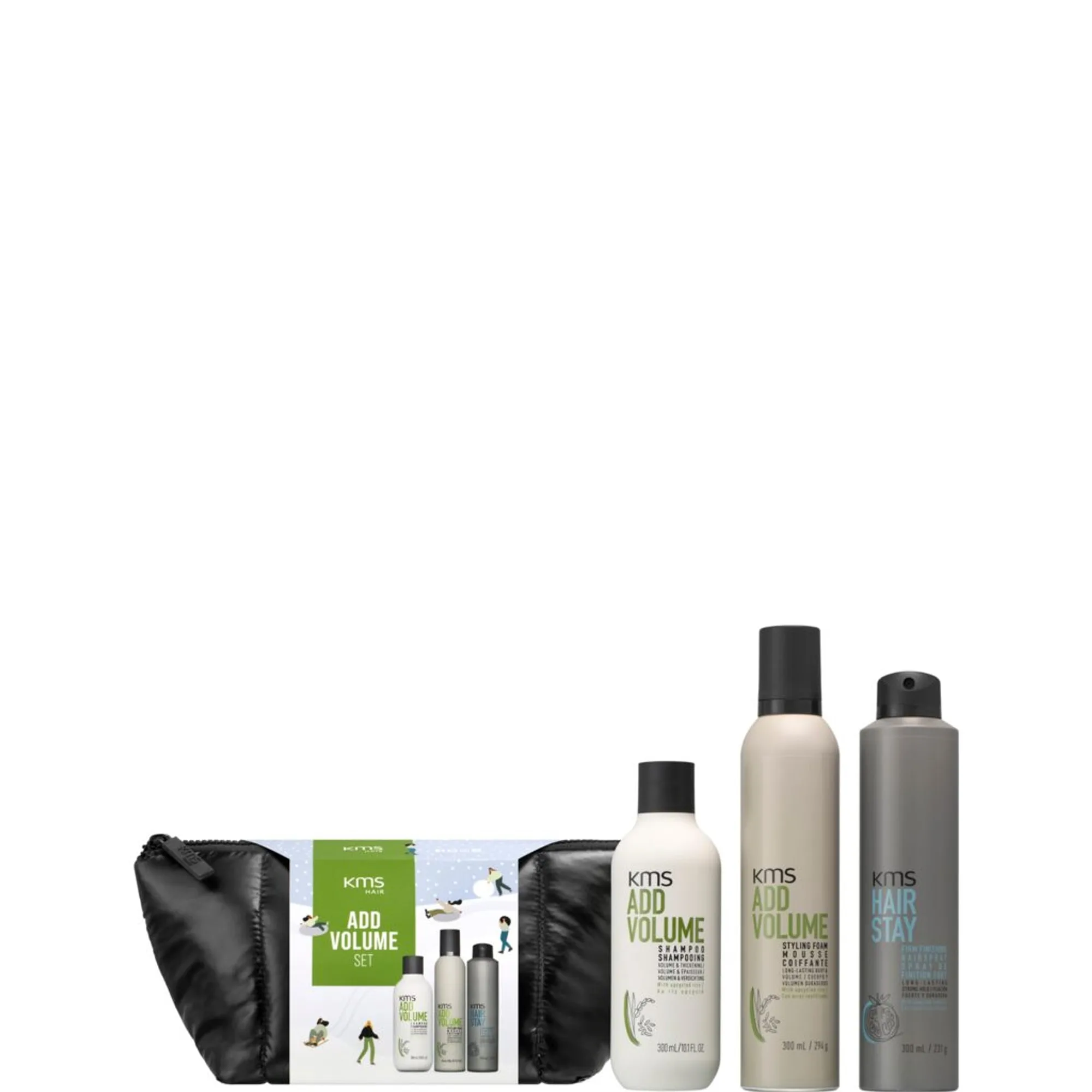 KMS ADDVOLUME Set – Volumen Shampoo, Styling Schaum & Firm Finishing Spray für mehr Fülle Hårplejesæt