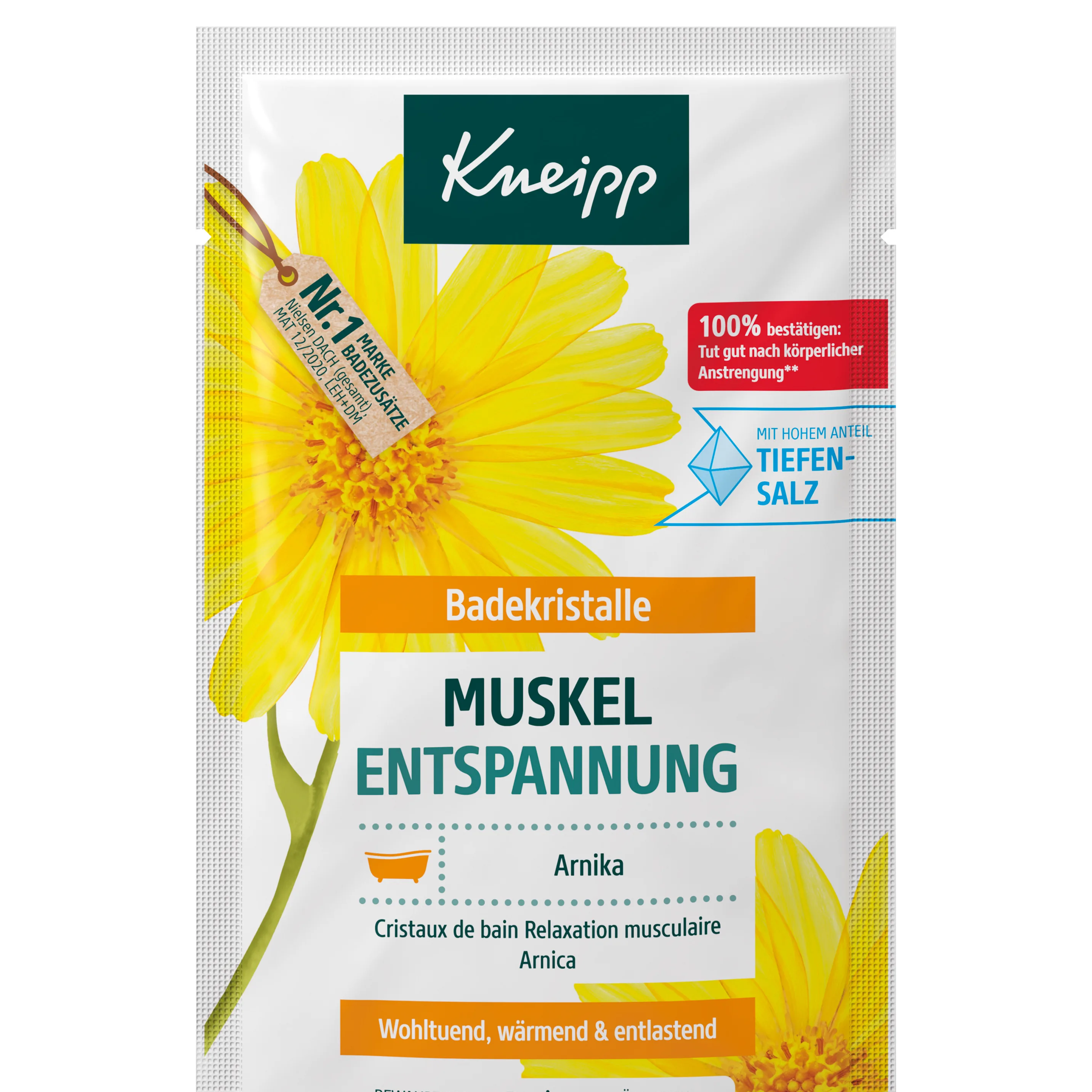 Kneipp Muscle Relaxation kylpysuola lihaksille ja nivelille Arnica 60 g