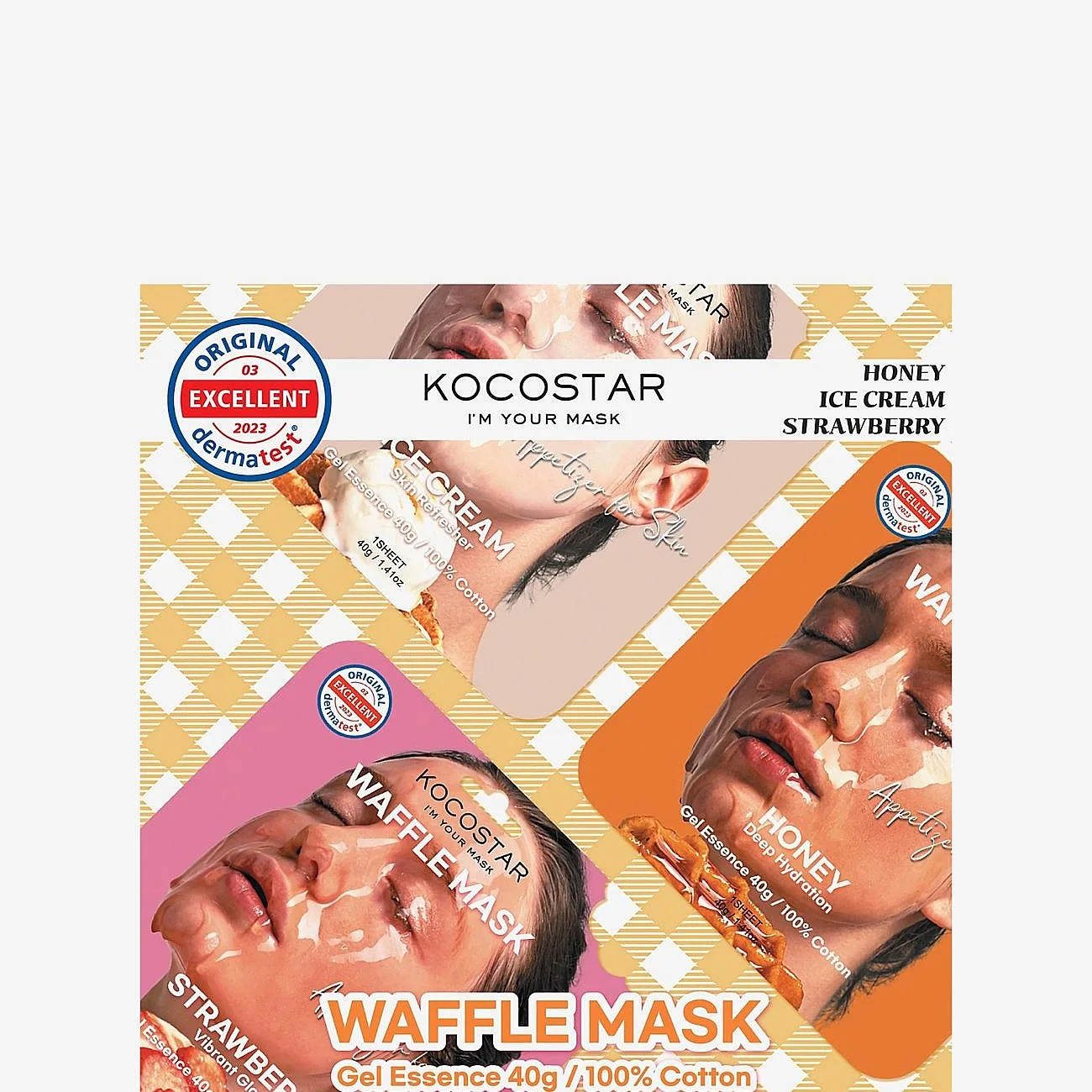 KOCOSTAR Kocostar Waffle Mask Kit 3Pcs - Nude - ONE SIZE