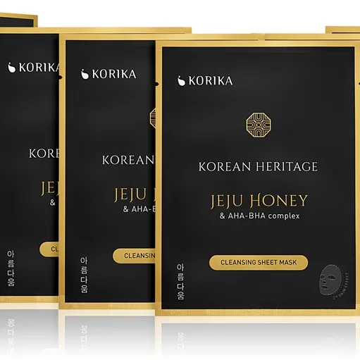 KORIKA Korean Heritage Set of 5 Cleansing Face Sheet Masks set med masker till förmånligt pris För perfekt rengöring av huden