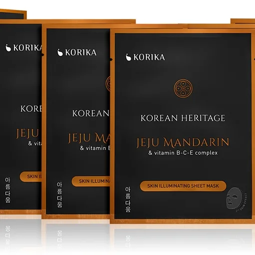 KORIKA Korean Heritage Set of 5 Skin Illuminating Face Sheet Masks set med masker till förmånligt pris med uppljusande effekt