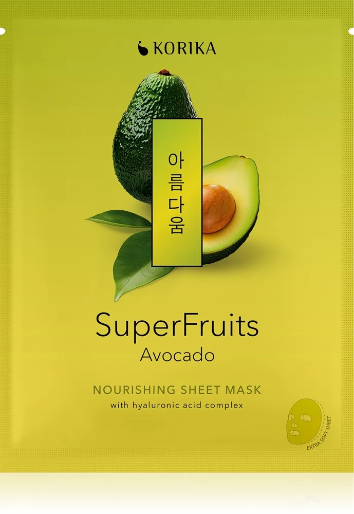 KORIKA SuperFruits Avocado - Nourishing Sheet Mask närande arkmask för ansiktet 25 g
