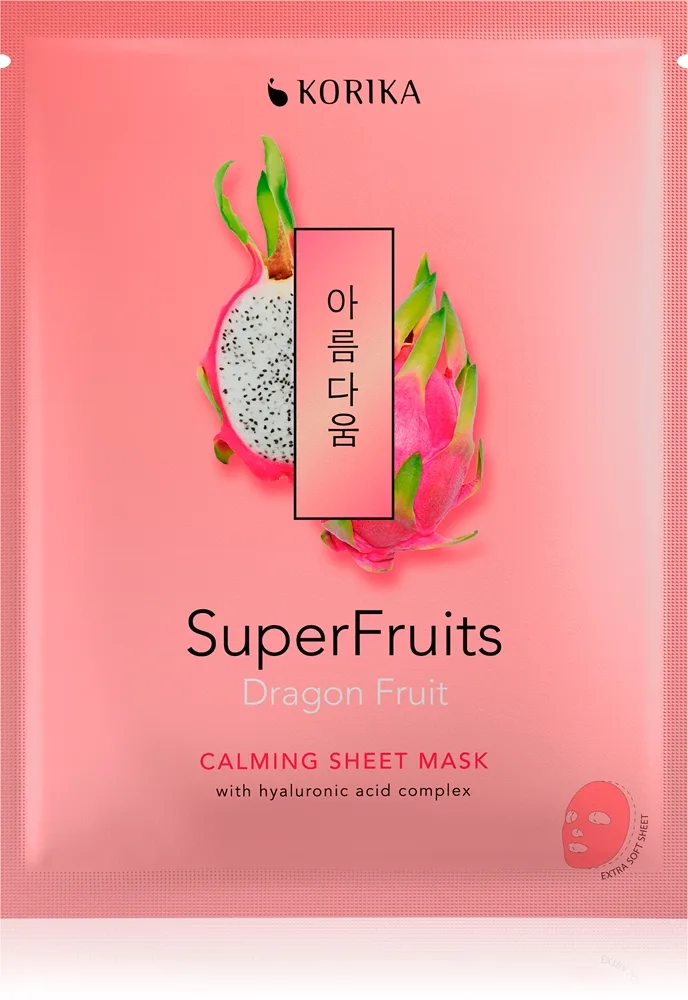 KORIKA SuperFruits Dragon Fruit - Calming Sheet Mask rauhoittava kangasnaamio Dragon fruit 25 g