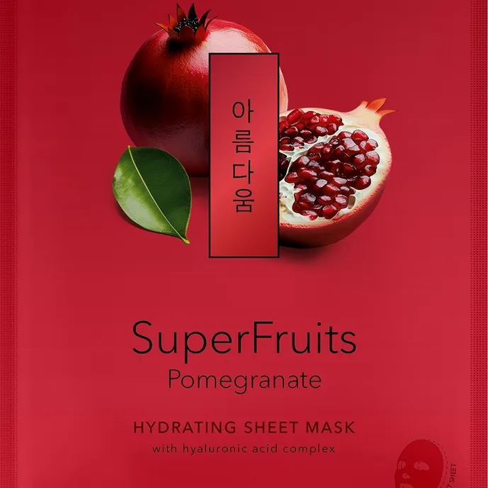 KORIKA SuperFruits Pomegranate - Hydrating Sheet Mask Fuktgivande arkmask för ansiktet 25 g