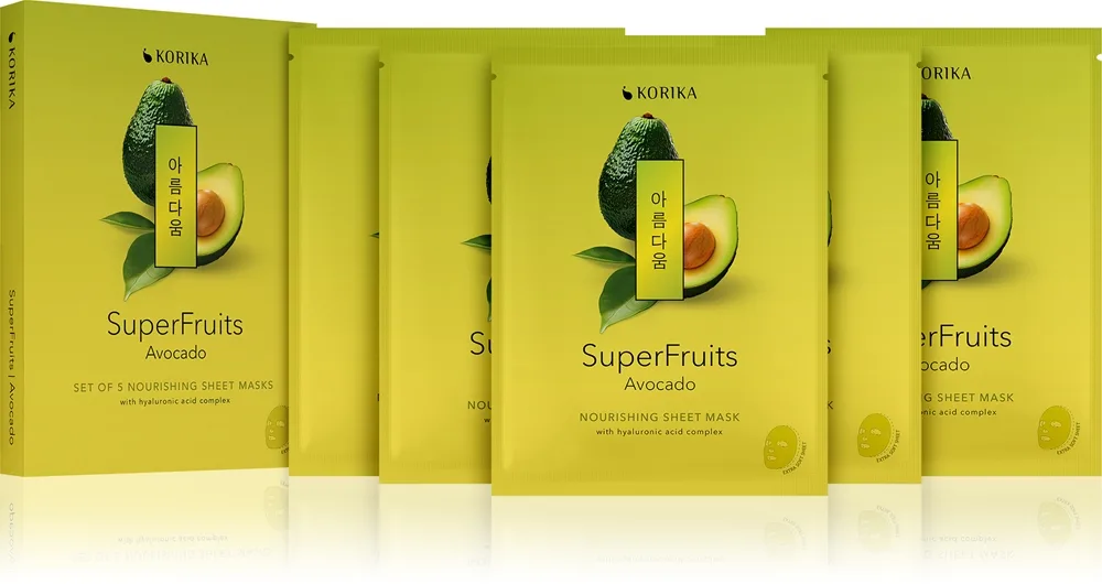 KORIKA SuperFruits ansigtsmaske, reduceret pris med nærende effekt 5x25 g