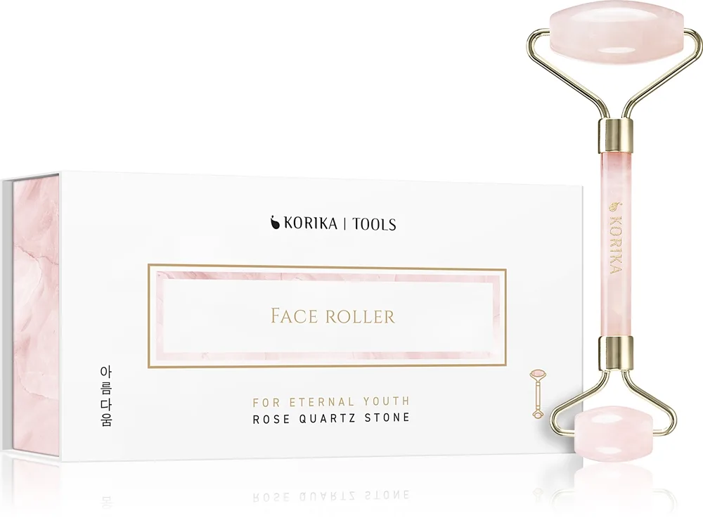 KORIKA Tools Face Roller Green Jade Stone hierontarulla kasvoille Quartz Roller Pink 1 kpl