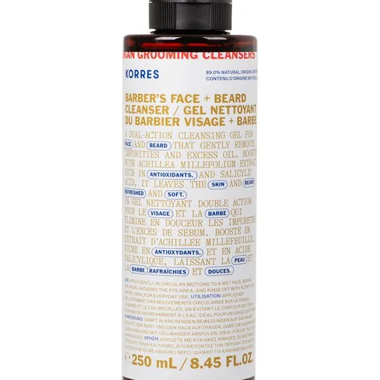 Korres Athenian Grooming Rengöringsgel för ansikte och skägg 250 ml