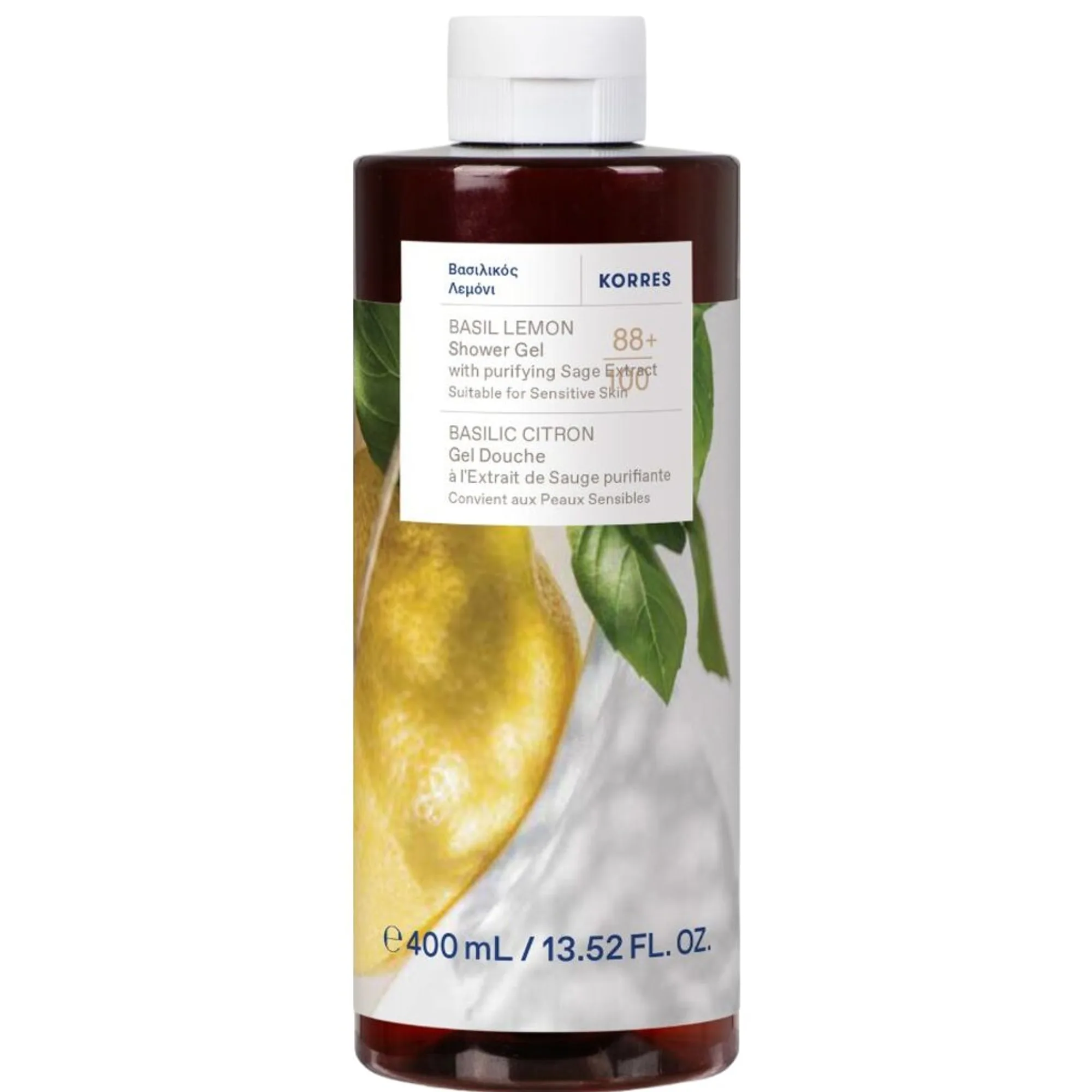 Korres Basil Lemon Uppfriskande dusch-gel 400 ml