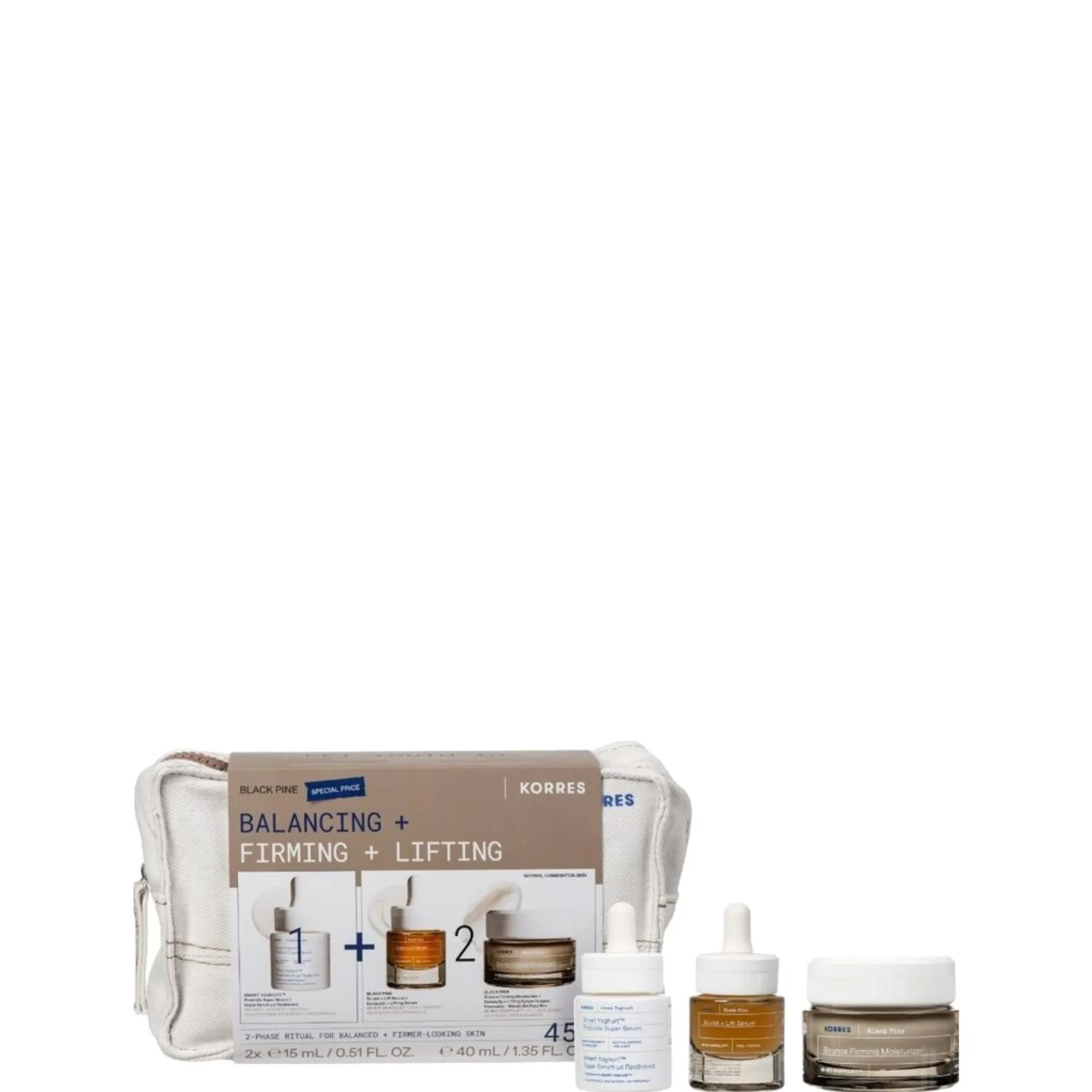 KORRES Black Pine Trio Set - Anti-Aging Pflege für straffe Haut Ansiktsvårdskit