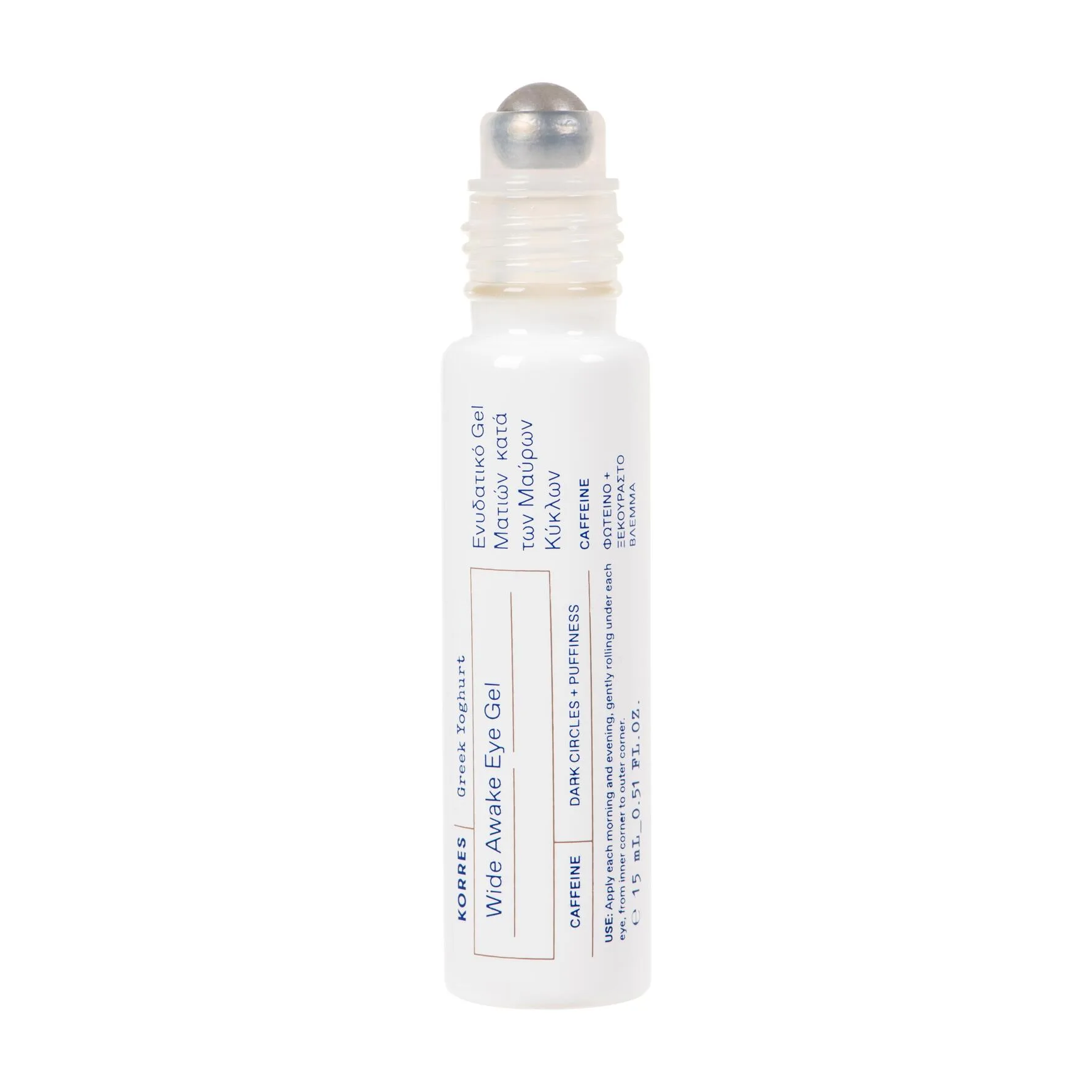 Korres Greek Yoghurt Wide Awake Eye Gel Roller Uppljusande ögonserum Roll-on 15 ml