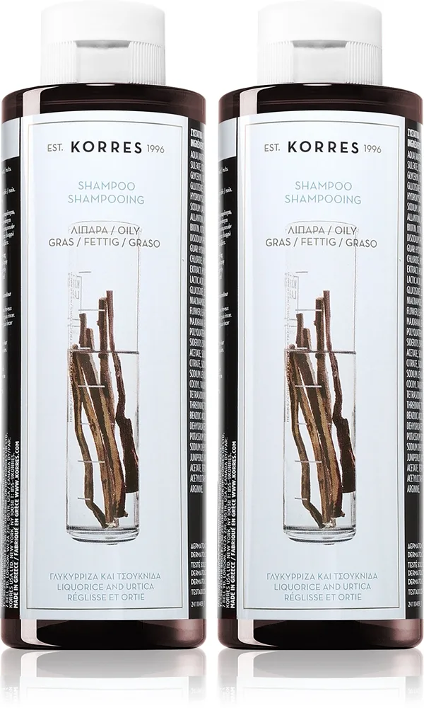 Korres Liquorice and Urtica Schampo för fett hår Ekonomiförpackning