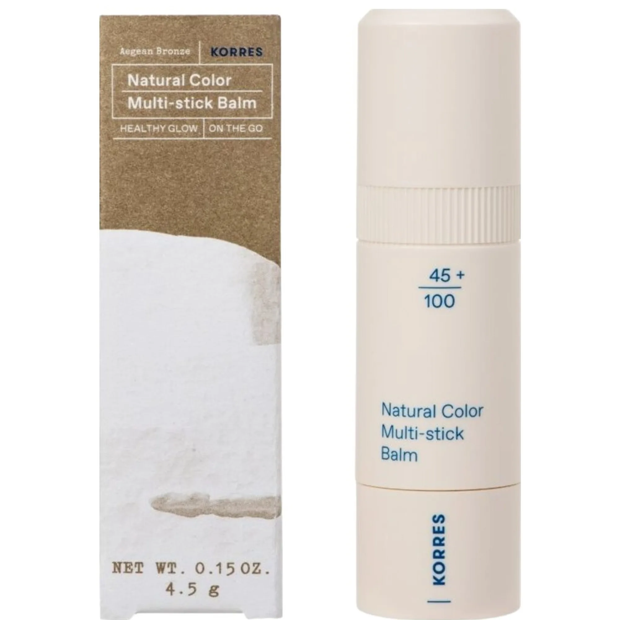 Korres Natural Color Multi-Stick Balm Multifunktionell smink för läppar och ansikte Skugga Aegean Bronze - Healthy Glow 4.5 g