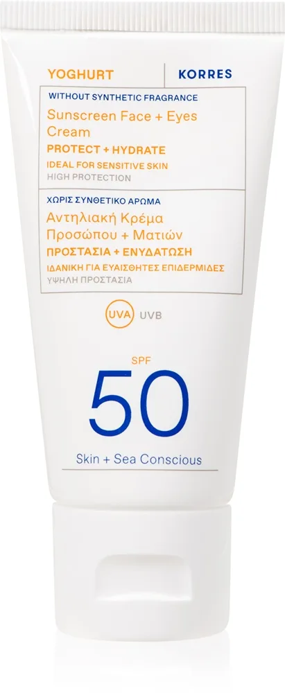 Korres Yoghurt Sunscreen Beskyttende creme til ansigt og øjenområde SPF 50 50 ml