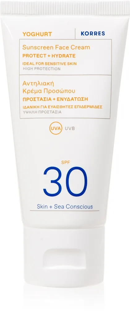 Korres Yoghurt Sunscreen Solkräm för ansiktet Hög solskyddsfaktor SPF 30 50 ml
