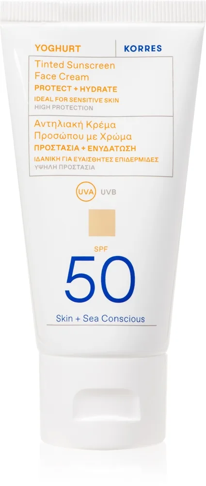 Korres Yoghurt Tinted Sunscreen Tonande solkräm SPF 50 50 ml