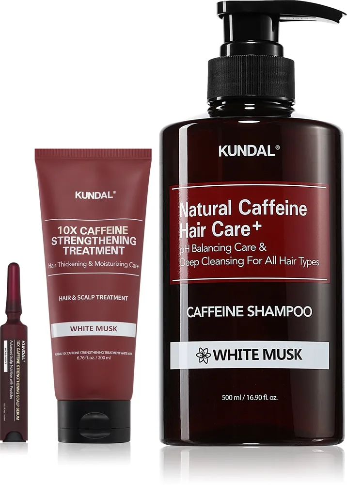 KUNDAL Caffeine Strengthening setti hiusten vahvistamiseksi