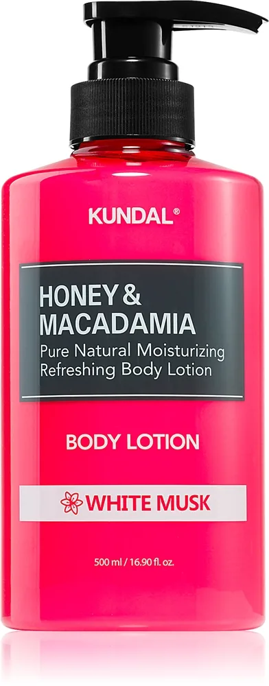 KUNDAL Honey & Macadamia White Musk Nærende kropsmælk med fugtgivende virkning 500 ml