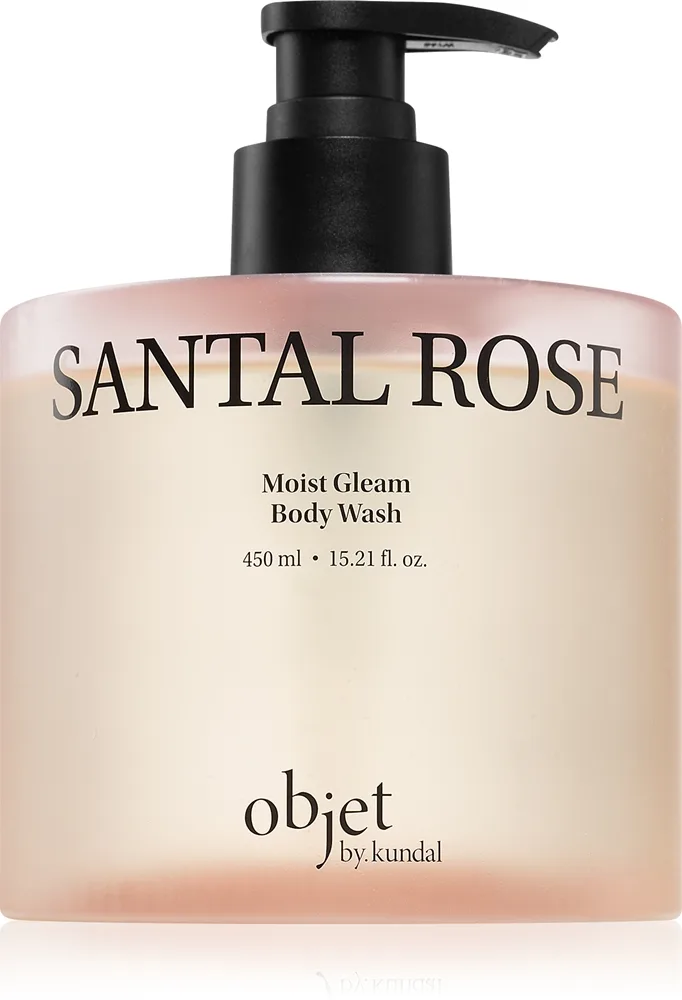 KUNDAL Objet Moist Gleam Body Wash Parfumeret brusegel til intensiv fugt Aroma Santal Rose 450 ml