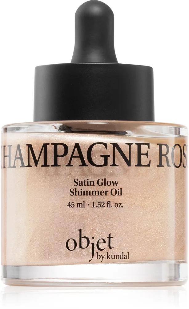 KUNDAL Objet Satin Glow Shimmer Oil Glitrende olie med fugtgivende virkning Skygge Sparkling Wine Rose 45 ml