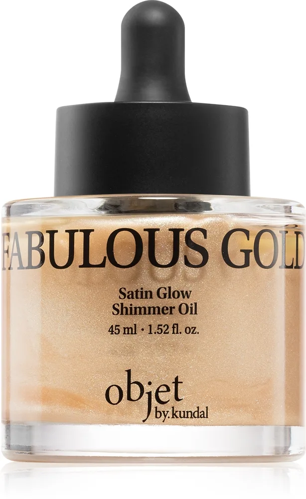 KUNDAL Objet Satin Glow Shimmer Oil Glitrende olie med fugtgivende virkning Skygge Fabulous Gold 45 ml