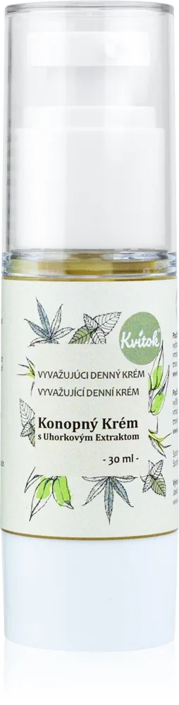 Kvitok Cream with Cannabis Oil with Cucumber Extract päivävoide rasvoittuvalle iholle 30 ml