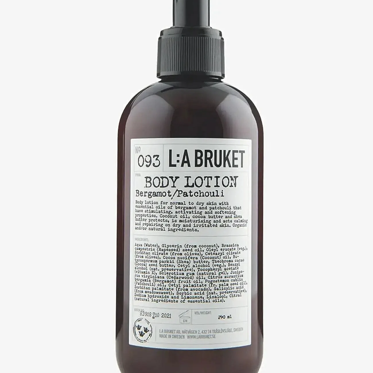 L:a Bruket 093 Body Lotion Bergamot/Patchouli - Nude - 240 ML