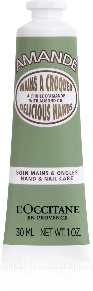 L’Occitane Almond Delicious Hands käsivoide sisältää manteliöljyä 10 ml