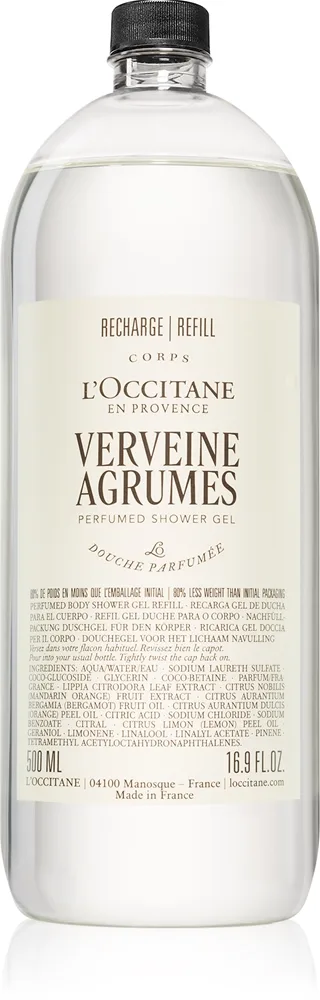 L’Occitane Verveine Agrumes Shower Gel Brusegel Genopfyldning 500 ml