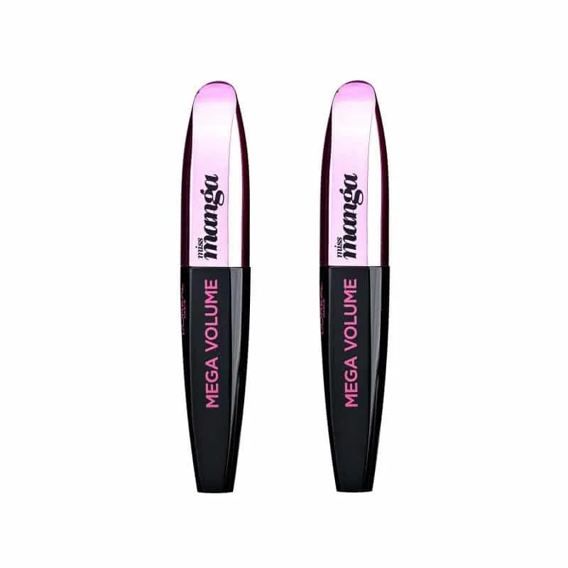2-pack L'Oréal Paris Mega Volume Miss Manga Mascara Black 8ml