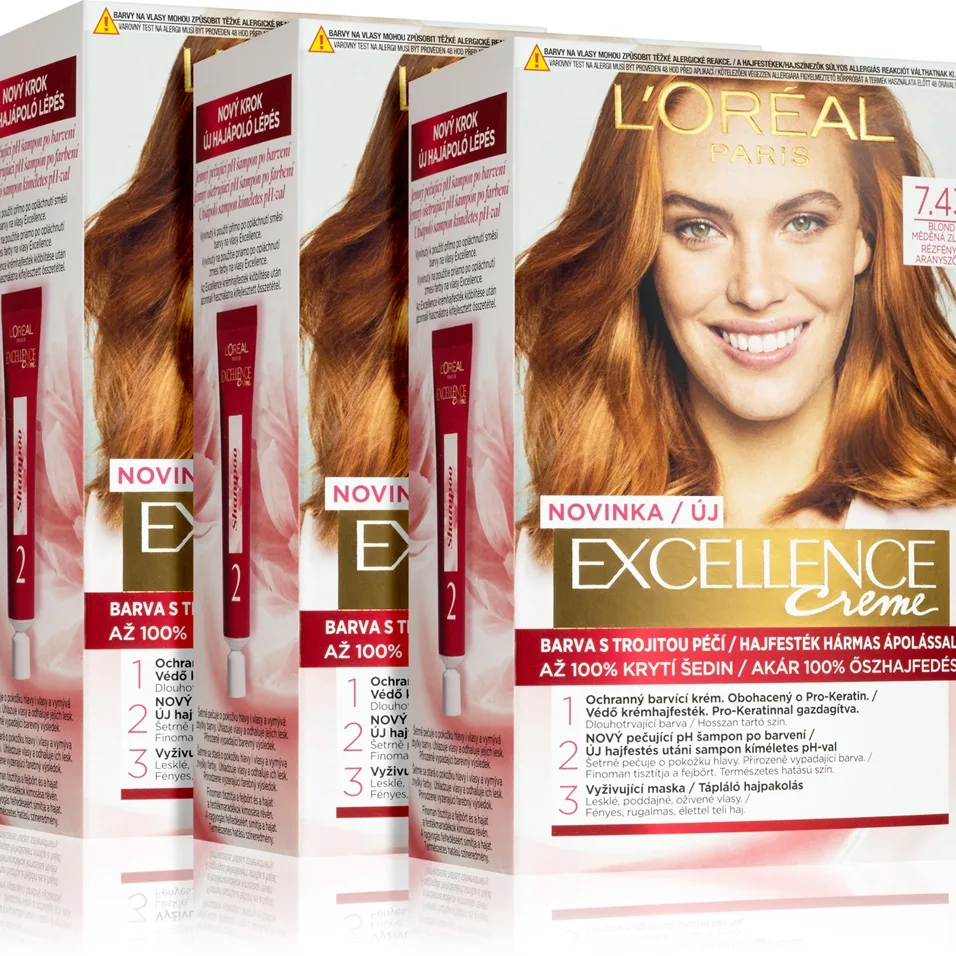 L’Oréal Paris Excellence Creme Hårfärg Skugga 7,43 Blonde Copper