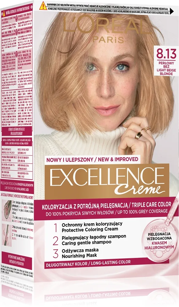 L’Oréal Paris Excellence Creme Hårfärg Skugga 8.13 Perłowy beż 1 st.