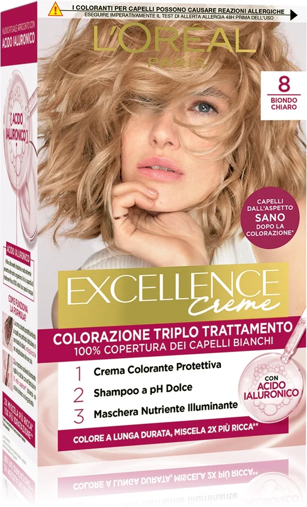 L’Oréal Paris Excellence Creme hiusväri sävy 8 Biondo Chiaro 1 kpl