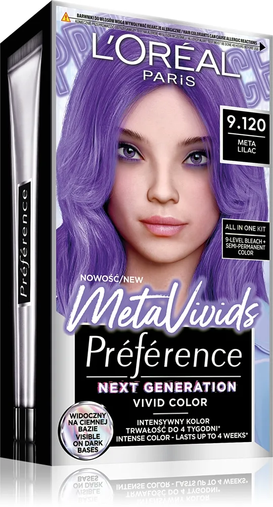 L’Oréal Paris Préférence Meta Vivids hiusten kevytväri sävy 9.120 Meta Lilac 1 kpl