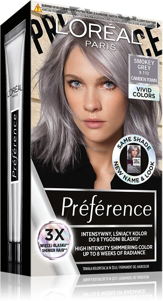 L’Oréal Paris Préférence Vivids hiusväri sävy 10.112 silver grey 1 kpl