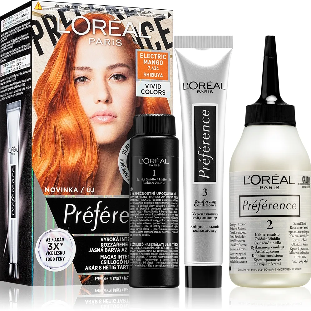 L’Oréal Paris Préférence Vivids hiusväri sävy 7.434 electric mango 1 kpl
