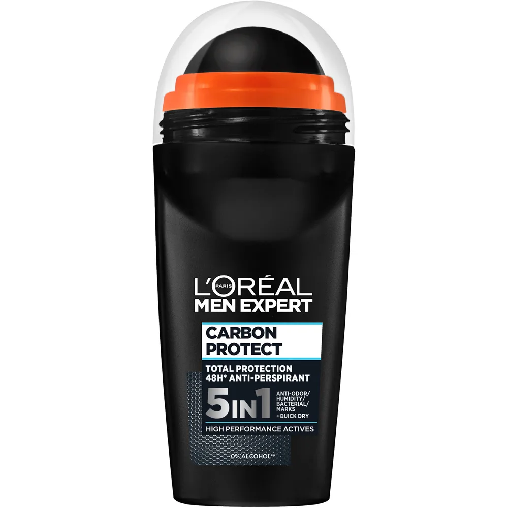 L'Oréal Paris Men Expert Carbon Protect Total Protection 48H Anti-Perspirant Deodorant Roll On 50 Ml - Nude - 50 ml