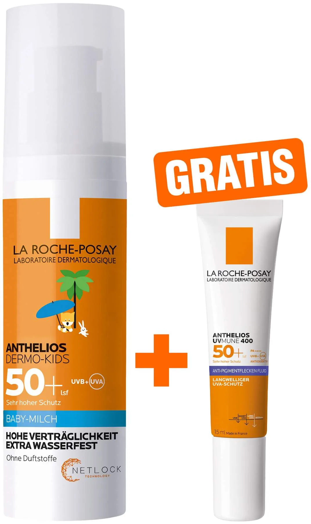 La Roche Posay Anthelios Babymilch LSF 50+ 50 ml + gratis La Roche Posay Anthelios Anti-Pigment Fluid 15 ml - Sonnenschutz