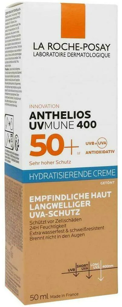 La Roche Posay Anthelios Hydratisierende getönte BB Creme UVMune 400LSF 50+ 50 ml + gratis Anthelios Anti-Pigment 15 ml - Bei Sonnenallergie
