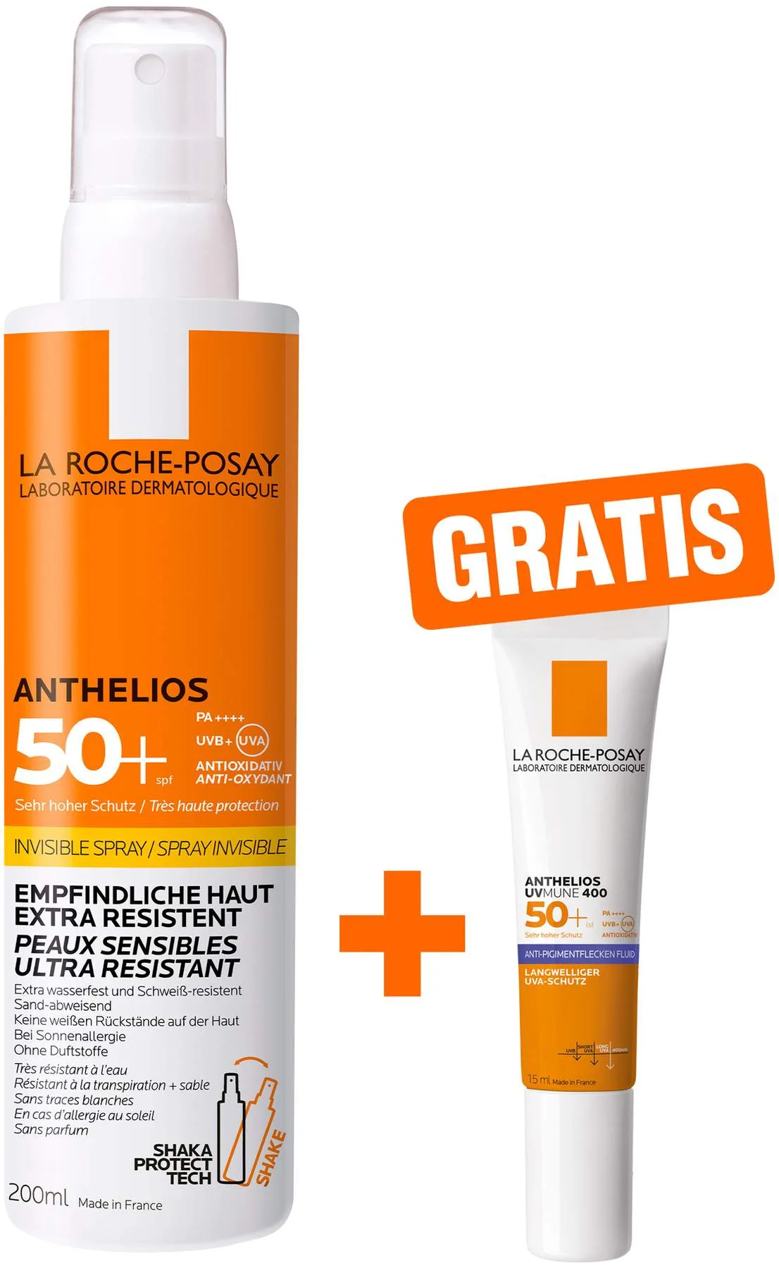 La Roche Posay Anthelios Invisible Spray LSF 50+ ohne Parfum 200 ml + gratis La Roche Posay Anti-Pigment Fluid 15 ml - Sonnenschutz
