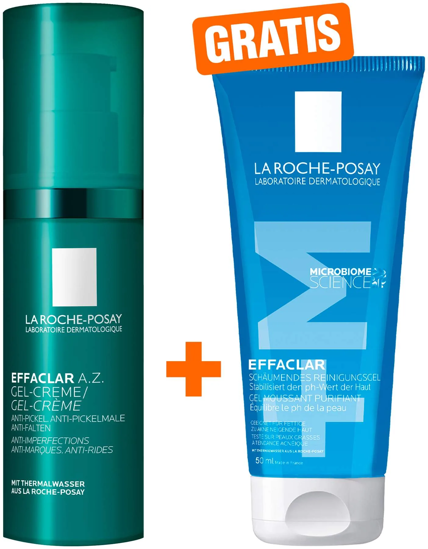 La Roche Posay Effaclar A.Z. Gel-Creme 40 ml + gratis La Roche Posay Effaclar Gel 50 ml Mini - Mildert hartnäckige Unreinheiten