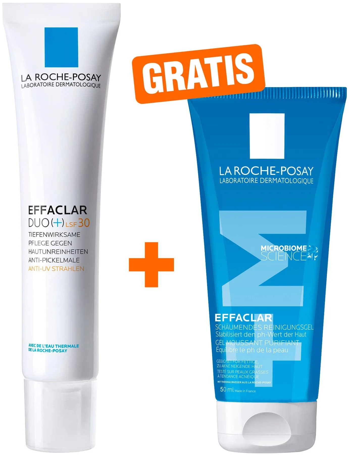 La Roche Posay Effaclar Duo+ LSF30 40 ml Creme + gratis Effaclar Gel 50 ml - Zur Hautpflege