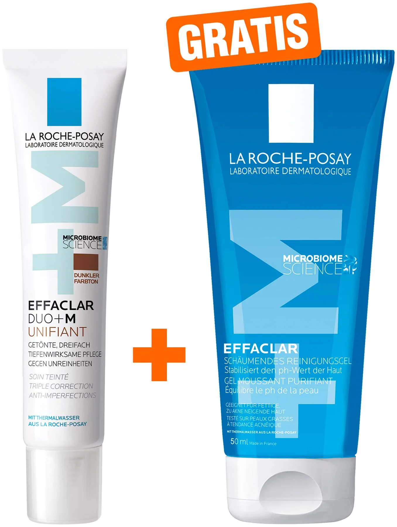 La Roche Posay Effaclar Duo+M Unifiant dunkel 40 ml + gratis Effaclar Gel mini 50 ml - Hautpflege
