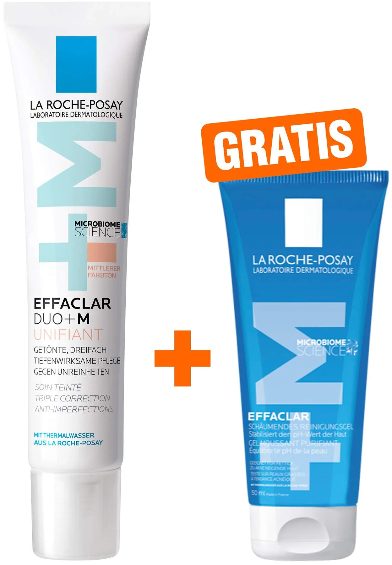 La Roche Posay Effaclar Duo+M Unifiant hell 40 ml + gratis Effaclar Gel mini 50 ml - Hautpflege