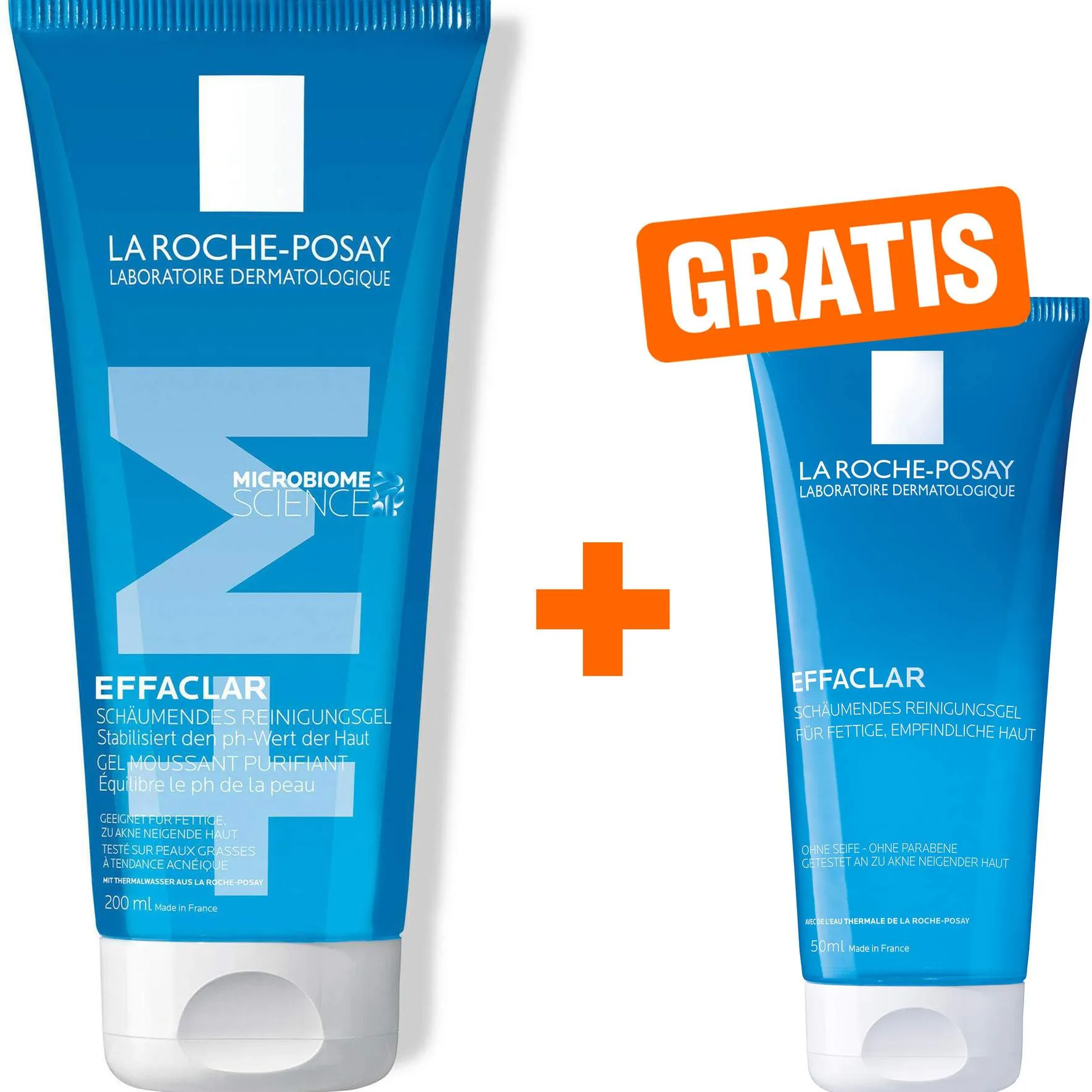 La Roche Posay Effaclar schäumendes Reinigungsgel 200 ml + gratis Effaclar Gel 50 ml - Bei unreiner Haut / Akne